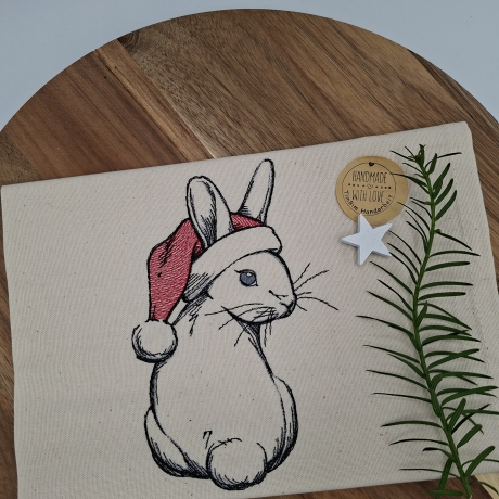 Küchenhandtuch Geschirrtuch Hase Weihnachten 