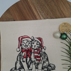 Küchenhandtuch Geschirrtuch Katzen Weihnachten 
