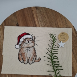 Küchenhandtuch Geschirrtuch Katze Weihnachten 