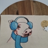 Küchenhandtuch Geschirrtuch Schwein Winter