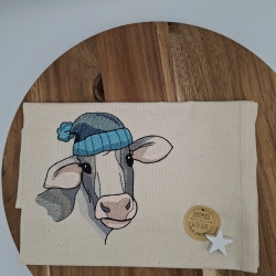 Küchenhandtuch Geschirrtuch Kuh Winter
