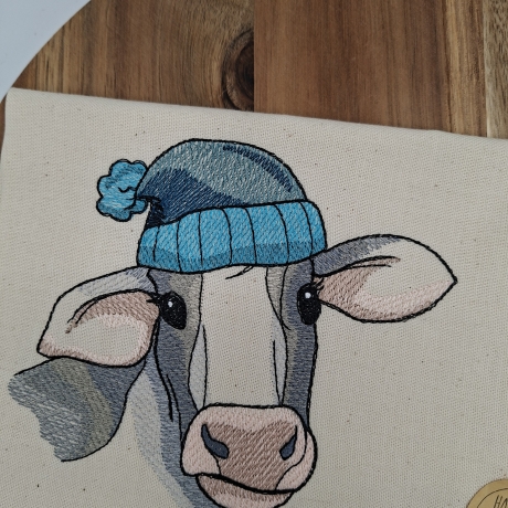 Küchenhandtuch Geschirrtuch Kuh Winter