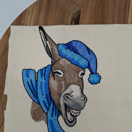 Küchenhandtuch Geschirrtuch Esel Winter