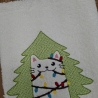Gästehandtuch Katze Weihnachten 