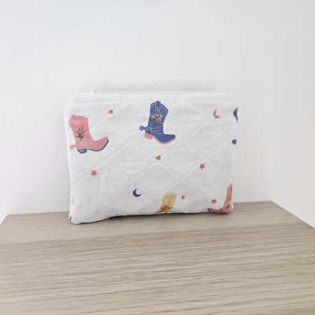 Kosmetiktasche Mila small Texas Cowgirl weiß