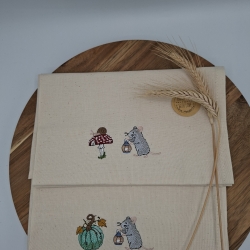 Küchenhandtuch Geschirrtuch Mäuse Herbst Kürbis 