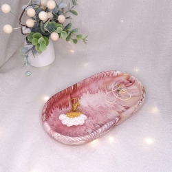 Rot-Golden marmorierte Schmuckschale