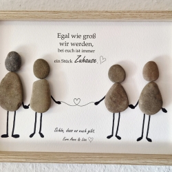 Steinbild für Mama & Papa – persönliches Geschenk von den Kindern