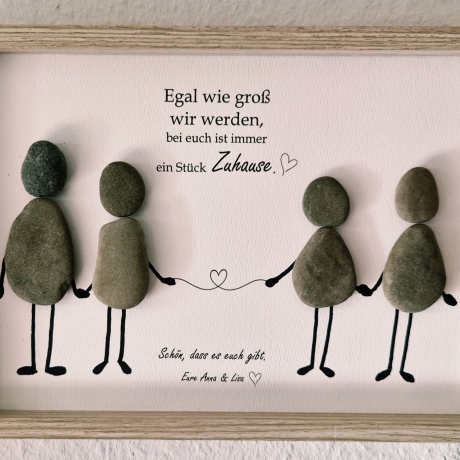 Steinbild für Mama & Papa – persönliches Geschenk von den Kindern