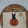 Küchenhandtuch Geschirrtuch Katze Kürbis Herbst