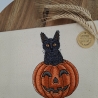 Küchenhandtuch Geschirrtuch Katze Kürbis Herbst