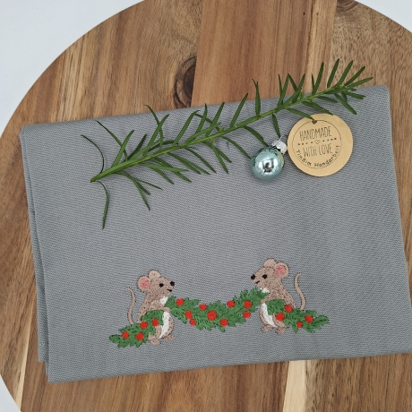 Küchenhandtuch Geschirrtuch Mäuse Weihnachten 