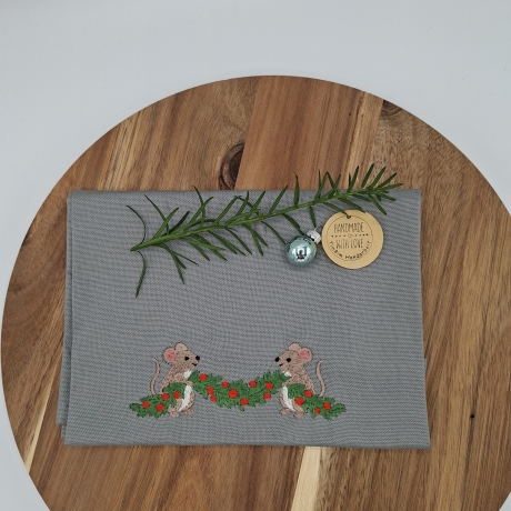 Küchenhandtuch Geschirrtuch Mäuse Weihnachten 