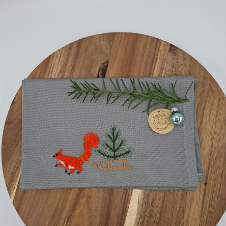 Küchenhandtuch Geschirrtuch Eichhörnchen Weihnachten 