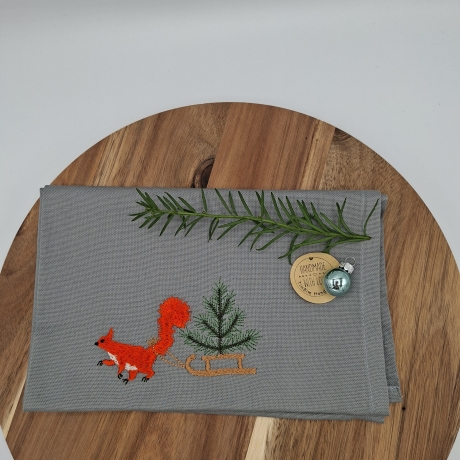 Küchenhandtuch Geschirrtuch Eichhörnchen Weihnachten 
