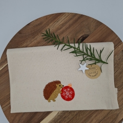 Küchenhandtuch Geschirrtuch Igel Weihnachten 