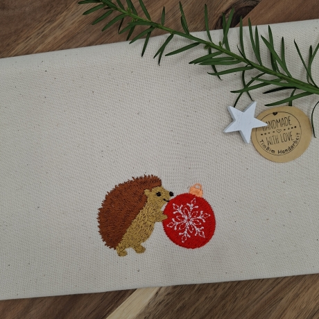 Küchenhandtuch Geschirrtuch Igel Weihnachten 
