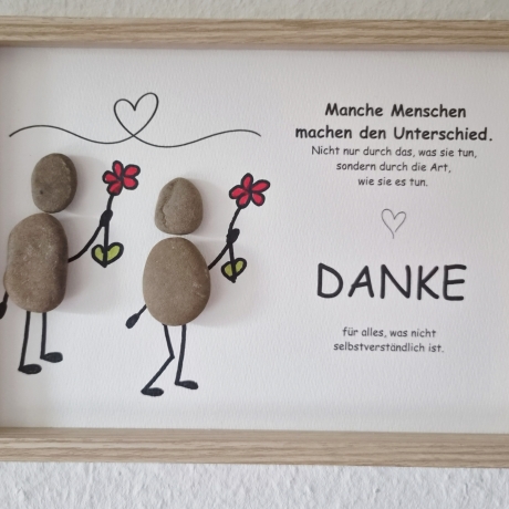Steinbild als Dankeschön–persönliches Geschenk für liebe Menschen