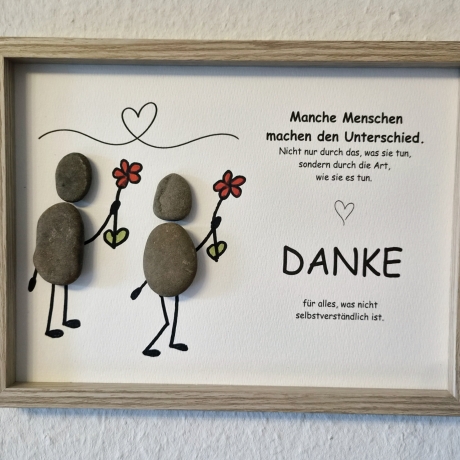 Steinbild als Dankeschön–persönliches Geschenk für liebe Menschen