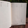 Kalender 2027 – 12x17cm, handgefertigt, Wochenübersicht, Prägung