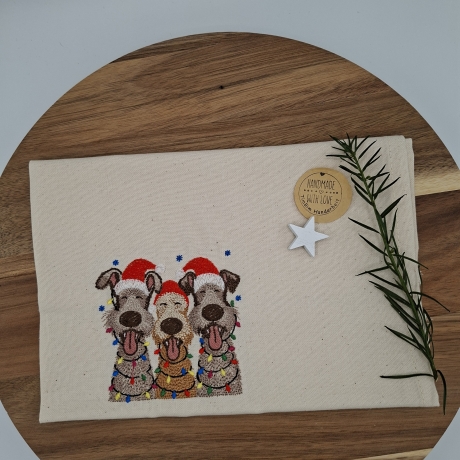 Küchenhandtuch Geschirrtuch Hunde Weihnachten 