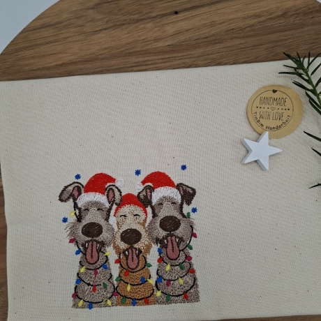 Küchenhandtuch Geschirrtuch Hunde Weihnachten 