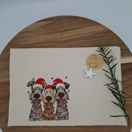 Küchenhandtuch Geschirrtuch Hunde Weihnachten 