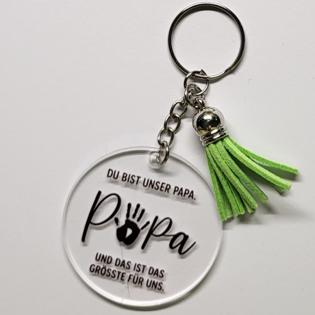 transparenter Acryl Anhänger Spruch mit Vater siehe Foto