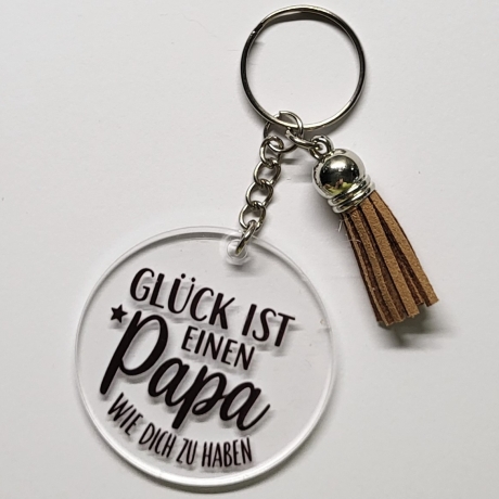 transparenter Acryl Anhänger Spruch mit Vater siehe Foto