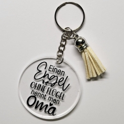 transparenter Acryl Anhänger Spruch mit Oma siehe Foto
