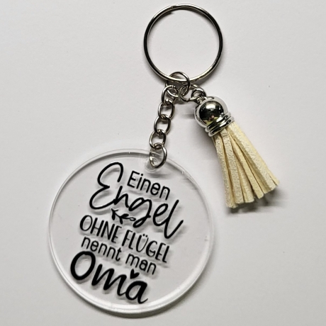 transparenter Acryl Anhänger Spruch mit Oma siehe Foto