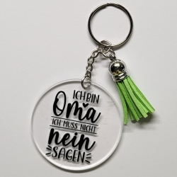 transparenter Acryl Anhänger Spruch mit Oma siehe Foto