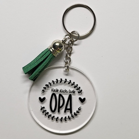 transparenter Acryl Anhänger Spruch mit Opa siehe Foto