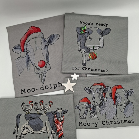 Küchenhandtuch Kühe Weihnachten 
