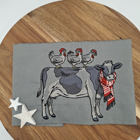 Küchenhandtuch Kühe Weihnachten 