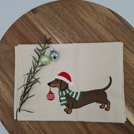 Küchenhandtuch Dackel Weihnachten 