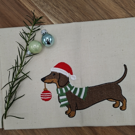Küchenhandtuch Dackel Weihnachten 