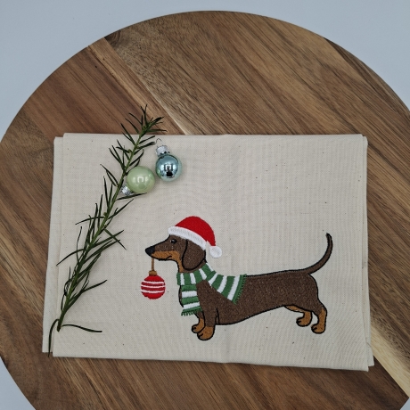 Küchenhandtuch Dackel Weihnachten 
