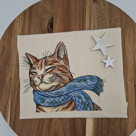 Küchenhandtuch Katze Winter