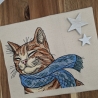 Küchenhandtuch Katze Winter