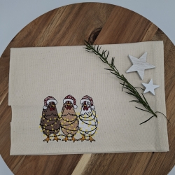 Küchenhandtuch Hühner Weihnachten 