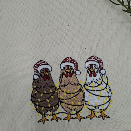 Küchenhandtuch Hühner Weihnachten 