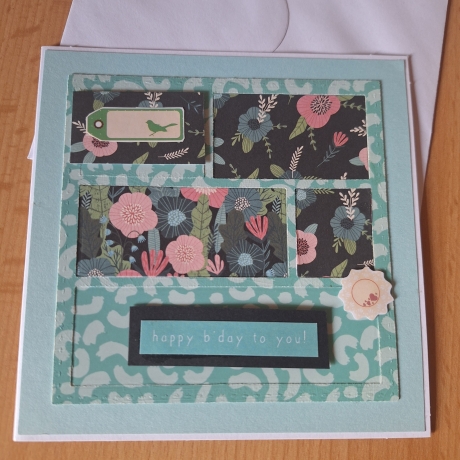 Grußkarte Zum Geburtstag, Geburtstagskarte, florale Karte