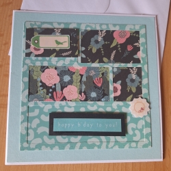 Grußkarte Zum Geburtstag, Geburtstagskarte, florale Karte
