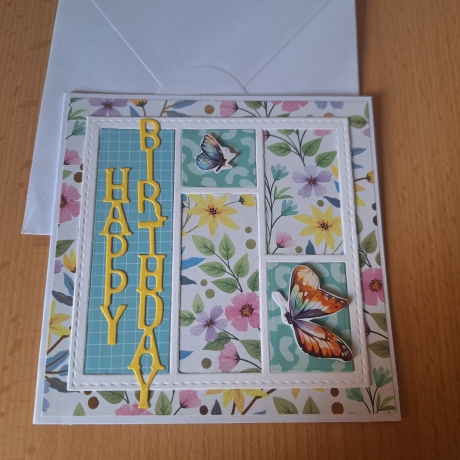 Grußkarte Zum Geburtstag, Geburtstagskarte, florale Karte