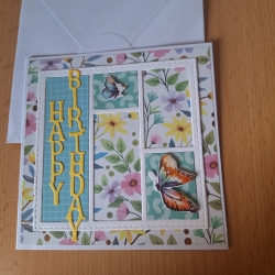 Grußkarte Zum Geburtstag, Geburtstagskarte, florale Karte