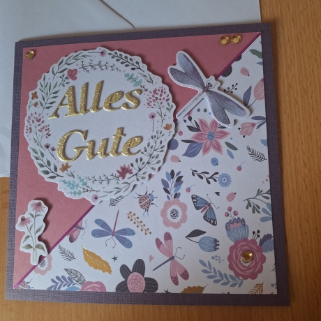 Alles Gute,Grußkarte für verschiedene Anlässe,floral