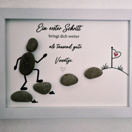 Steinbild Motivation – Geschenk für Neuanfang & neue Ziele