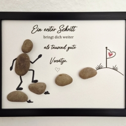 Steinbild Motivation – Geschenk für Neuanfang & neue Ziele