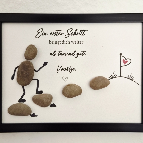 Steinbild Motivation – Geschenk für Neuanfang & neue Ziele